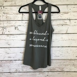 Blessed Gray NWT racerback graphic top